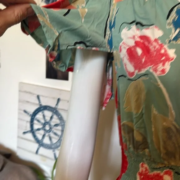 NWT papillon size XS unique no armpit Floral Green Dress - Picture 4 of 6